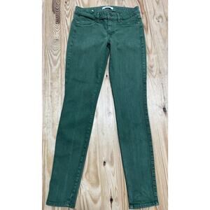 RICH AND SKINNY WOMENS EMERALD GREEN PANTS SIZE 27 Made In USA